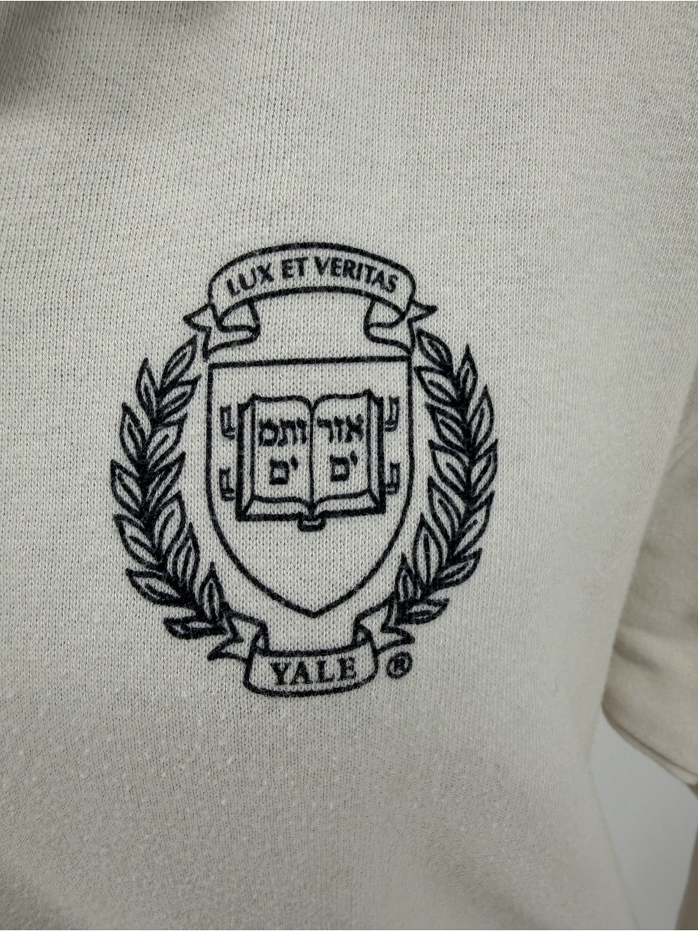 Yale League Cream Sweatshirt with Crest